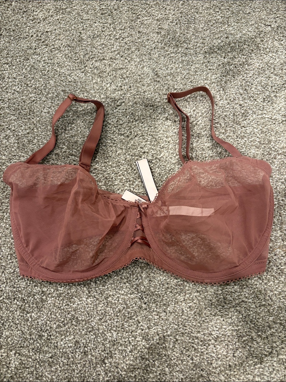 Victoria's Secret Sheer Lace Underwire Bra - Dusty Rose